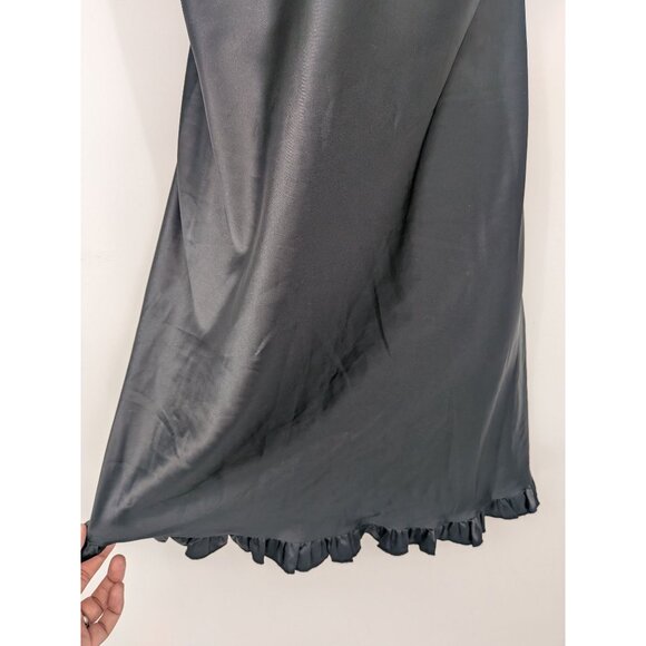 Vintage Morgan Taylor Intimates Slip Dress Size L Coquette Y2K Goth Milkmaid 90s - Picture 6 of 9